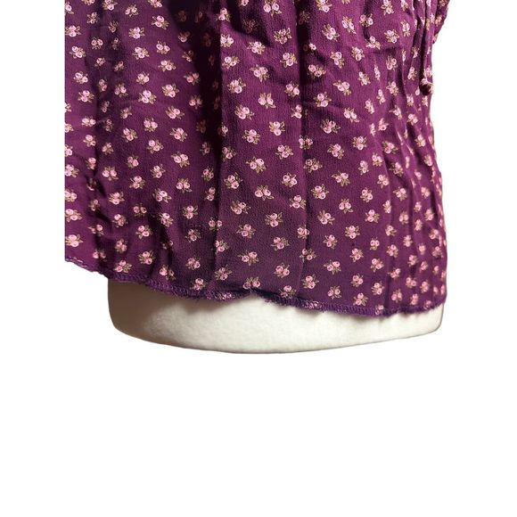 Moonglow Vintage Purple Elastic Waist Floral 3/4 Sleeve Dress Women's Est XS-SM - Picture 7 of 7